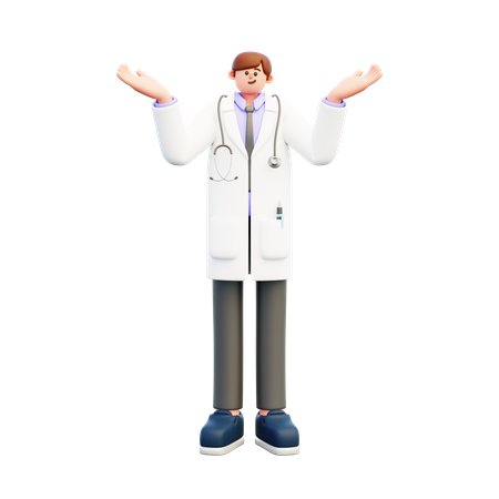 Male Confused Doctor  3D Illustration