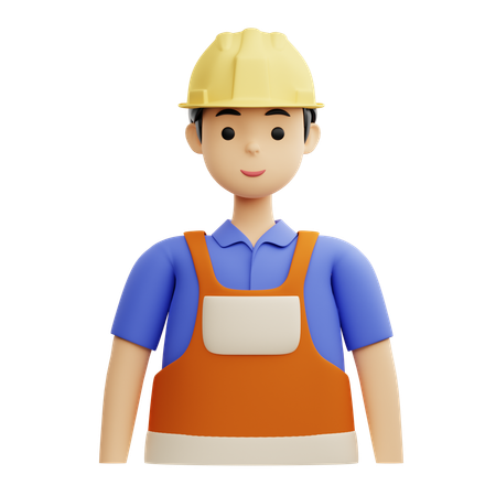 Male Construction Worker  3D Icon