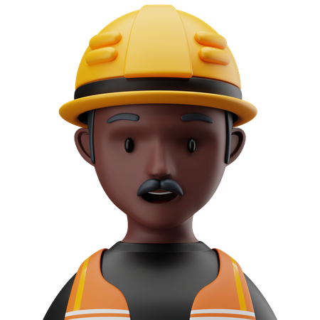 Male Construction Worker  3D Icon