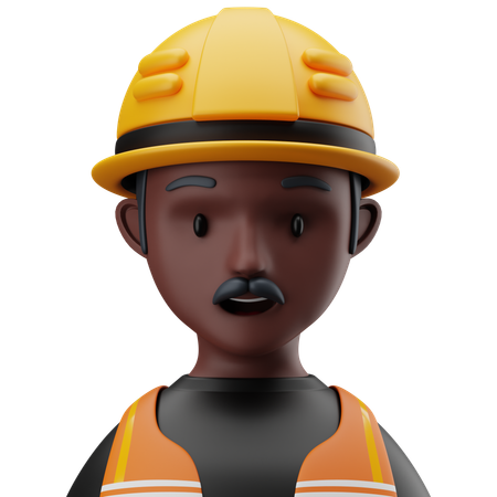 Male Construction Worker  3D Icon