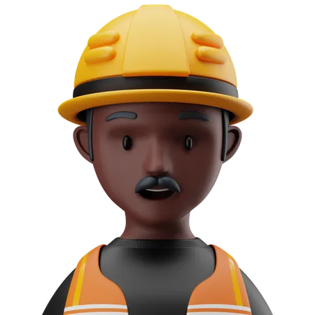 Male Construction Worker  3D Icon