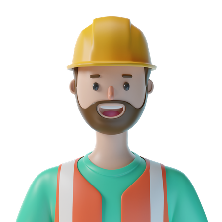 Male Construction Worker  3D Illustration