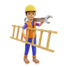 ladder and wrench 3d images