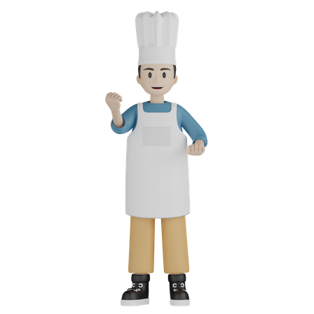 Male cook celebrate success  3D Icon