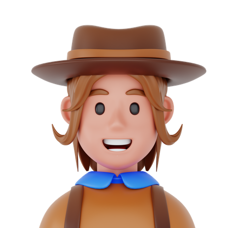 Male Cowboy  3D Icon