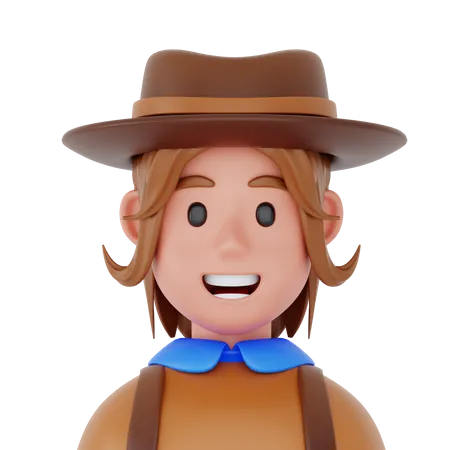 Male Cowboy  3D Icon