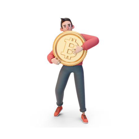 Male crypto investor  3D Illustration