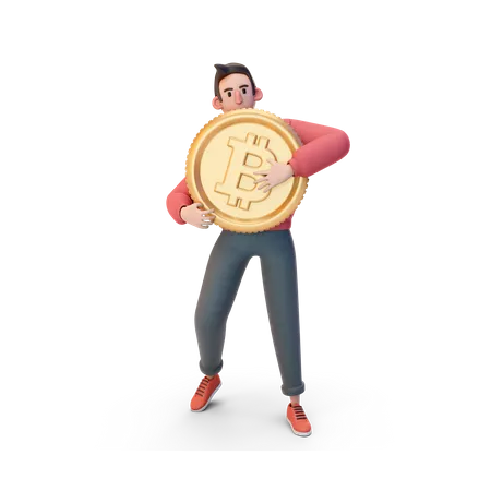 Male crypto investor  3D Illustration