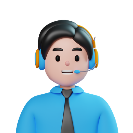 Male Customer Call Service  3D Icon