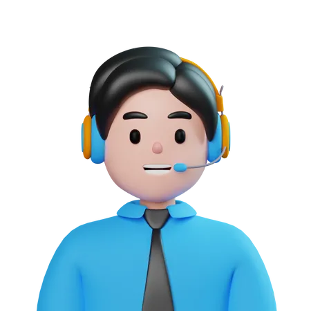 Male Customer Call Service  3D Icon