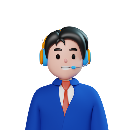 Male Customer Call Service  3D Icon