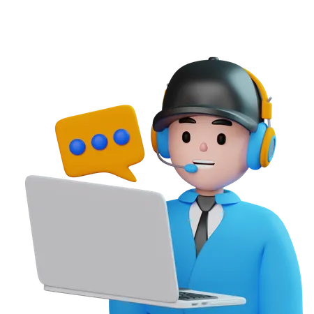 Male Customer Call Service  3D Icon