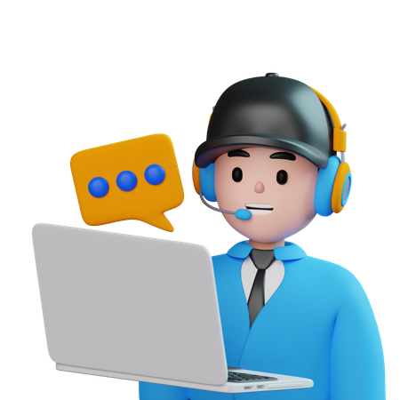 Male Customer Call Service 3D Icon