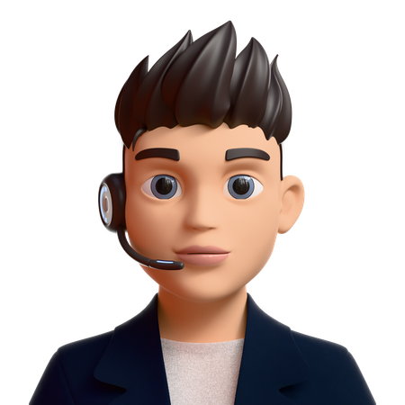 Male Customer Support  3D Icon