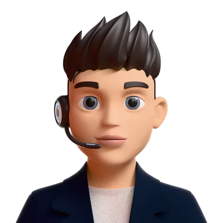 Male Customer Support  3D Icon