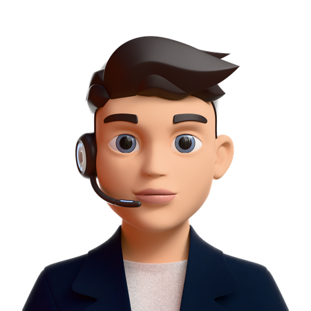 Male Customer Support  3D Icon