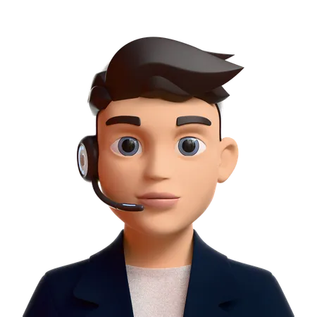 Male Customer Support  3D Icon