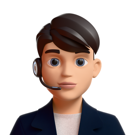 Male Customer Support  3D Icon