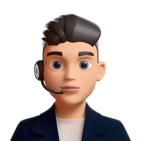 Male Customer Support  3D Icon