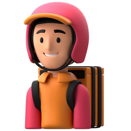 Male Delivery Rider  3D Icon