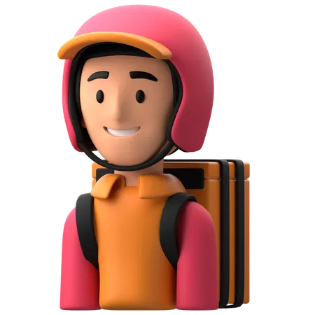 Male Delivery Rider  3D Icon