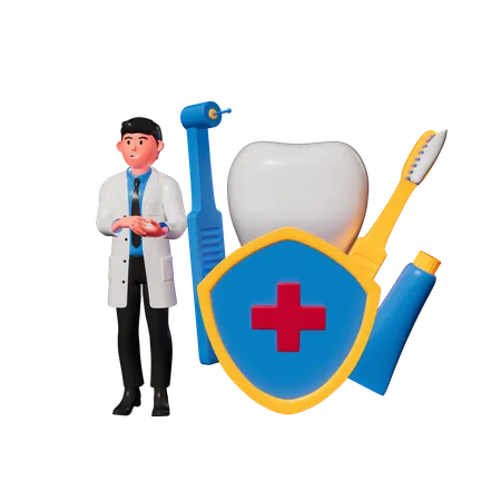 Male Dentist  3D Illustration