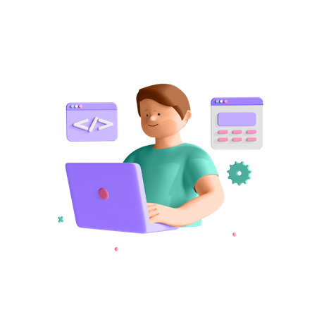 Male Developer  3D Icon