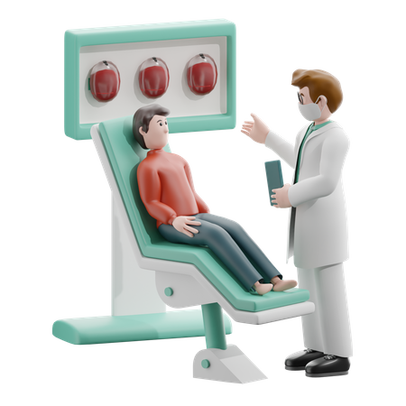 Male doctor doing checkup of patient  3D Icon