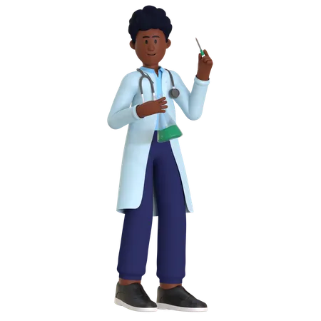 Male Doctor Doing Medicine Research  3D Illustration