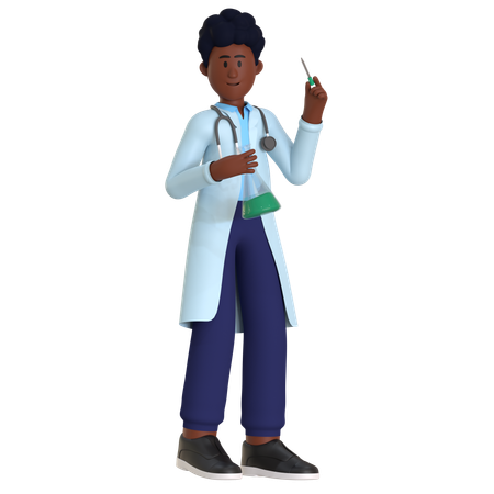 Male Doctor Doing Medicine Research  3D Illustration