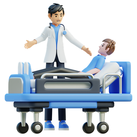 Male doctor examines patient  3D Illustration