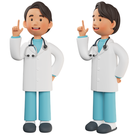 Male Doctor Giving Understand Pose  3D Illustration