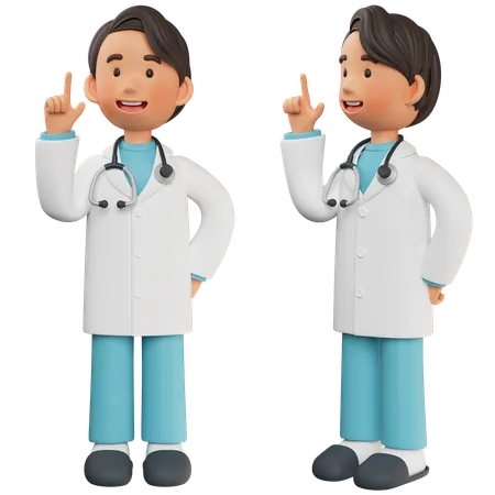 Male Doctor Giving Understand Pose  3D Illustration