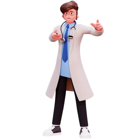 Male Doctor show something  3D Illustration