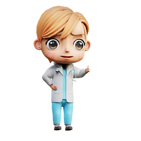Male Doctor Showing Thumbs Up  3D Illustration