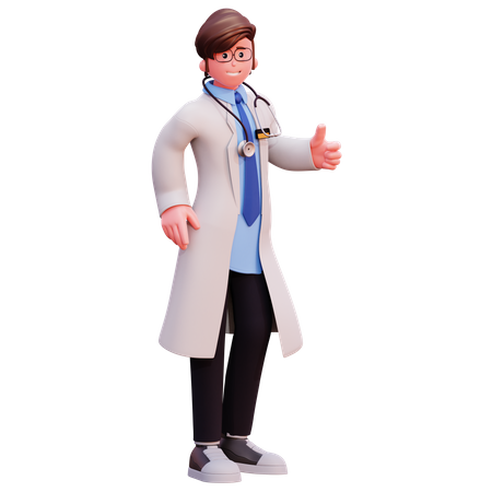 Male Doctor showing thumbs up  3D Illustration