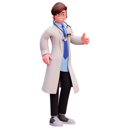 Male Doctor showing thumbs up 3D Illustration