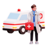 ambulance doctor 3d logo