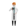 3ds of doctor holding mobile