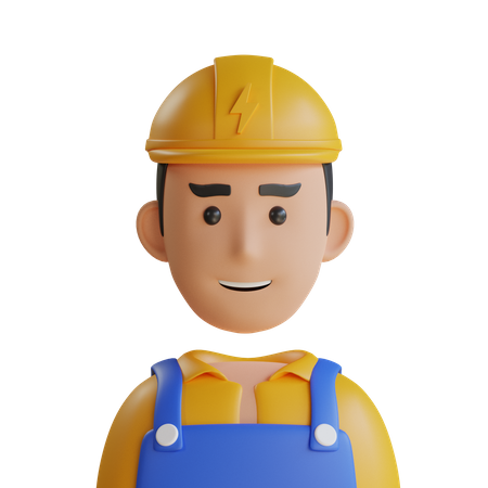 Male Electrician  3D Icon