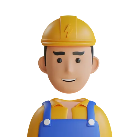 Male Electrician  3D Icon