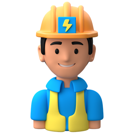 Male Electrician  3D Icon