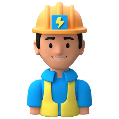 Male Electrician  3D Icon