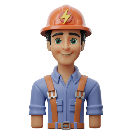 Male Electrician  3D Icon