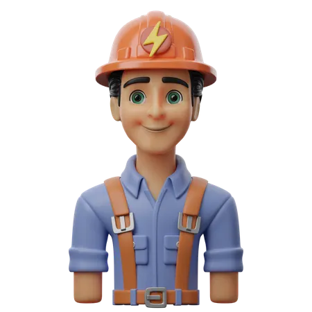 Male Electrician  3D Icon