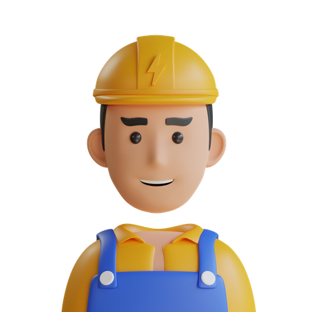 Male Electrician  3D Icon
