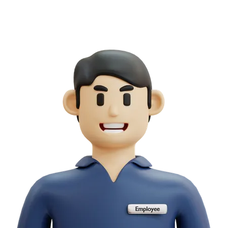 Male Employee Character 3D Icon