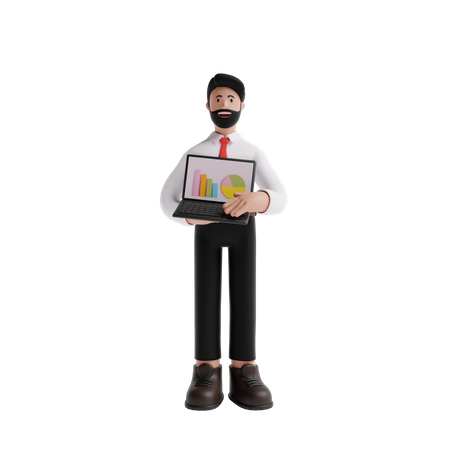 Male employee giving presentation  3D Illustration