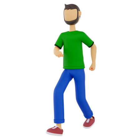 Homme en pose de marche  3D Illustration