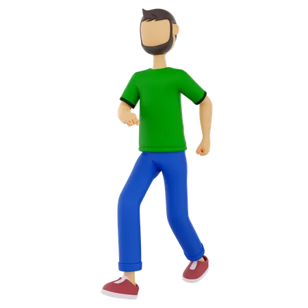 Homme en pose de marche  3D Illustration